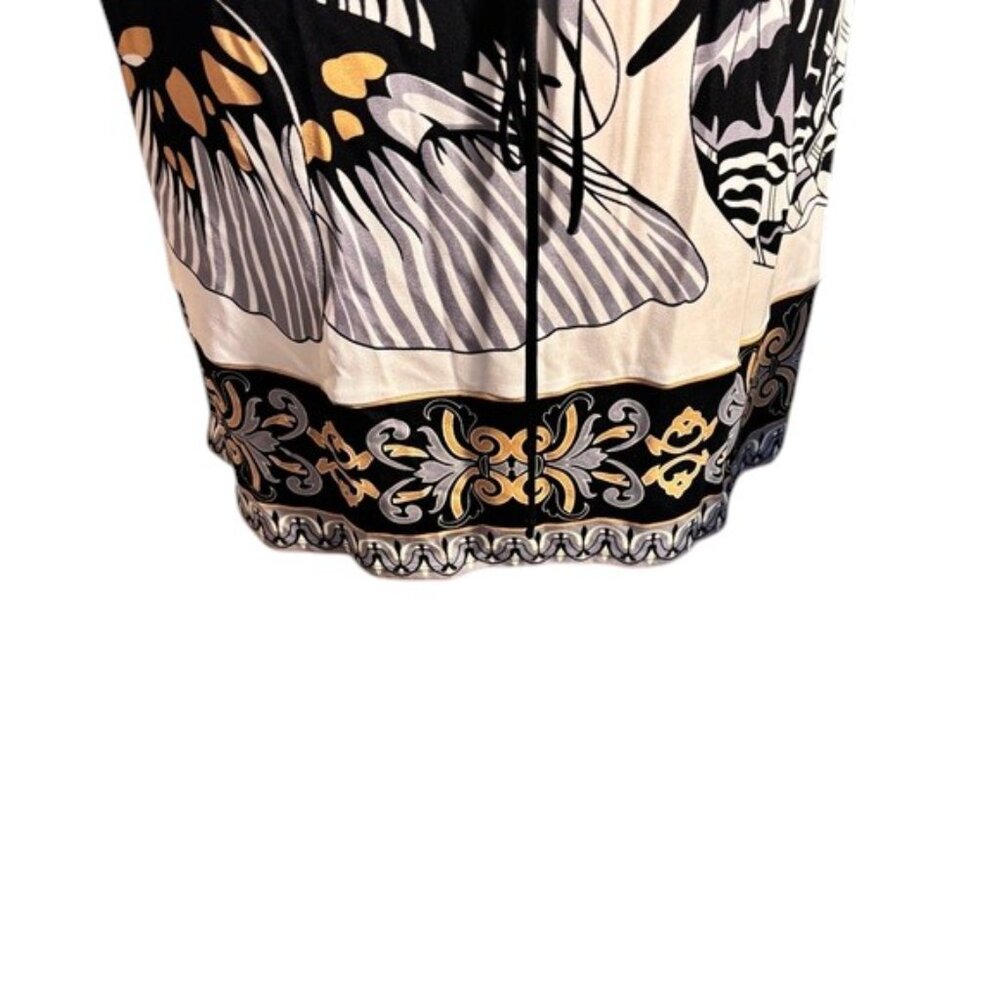 Hale Bob 100% Silk Boho Floral Embellished V-Neck Mini Dress Resort Size S - Picture 6 of 9